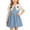 Light Blue, variant on Amidoa Girls Summer Dresses A-Line Short Sleeve Solid Color Dresses Kids Casual Sundress Blue Size 18