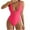 Pink, variant on Uaswgudfs Women's One-Piece Swimsuit with Cross-Strap Deep V-Neckline, Form-Fitting Sleeveless Design for Pool/Beach Bathing Suits Pink L
