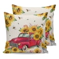 thumbnail image 7 of Outdoor Throw Pillow Cover Farm Sunflower with Red Truck Waterproof Cushion Covers 2 Pack Watercolor Blossom Floral on Flax Pillow Cases Home Decoration for Patio Garden Couch Sofa, 7 of 7