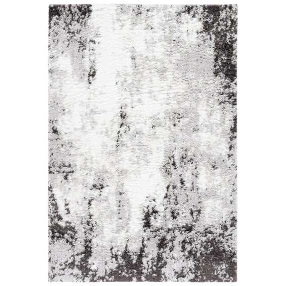 SAFAVIEH Berber Heathe Abstract Shag Area Rug, 8' x 10', Grey/Dark Grey