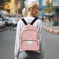 thumbnail image 7 of JIALIOU Mini Backpack Purse for Women Quilted Casual Daypack Small Travel Shoulder Bag, White Sun on Pink, 7 of 7