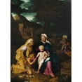 thumbnail image 3 of Noël Nicolas Coypel 19x24 Black Modern Framed Museum Art Print Titled - The Holy Family with Saint Elisabeth and the Infant John the Baptist, 3 of 5