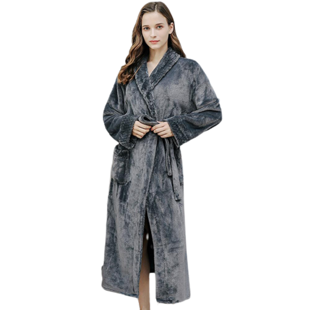 husmor gøre ondt Dalset Womens Long Robe Soft Plush Plus Size Warm Comfy Bathrobe for Ladies  Sleepwear - Walmart.com