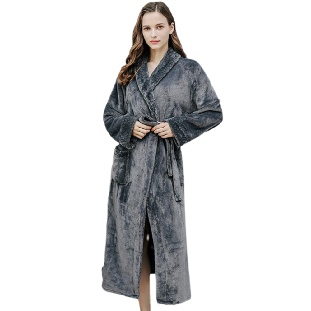 Womens Long Soft Plush Plus Size Warm Comfy Bathrobe for Ladies Sleepwear Walmart.com