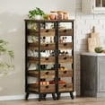 thumbnail image 6 of Tribesigns Wood Fruit and Vegetable Storage Rack, 5-Tier Narrow Snack Stand Fruit Basket Kitchen Stand, Pull-Out Utility Organizer for Kitchen, Living Room, Rustic Brown, 6 of 7