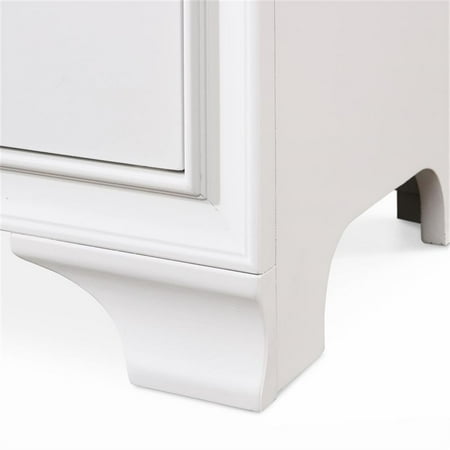 Click Decor - Edmond Traditional Wood 3-Drawer Night Stand - White