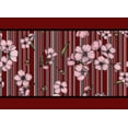 thumbnail image 2 of IBA Indianbeautifulart Tissu à Rayures Rouges et Fleurs Florales en Dentelle pour Couture, Bordure en Velours, Imprimé Dentelle 9 Yards 2 Pouces, 2 of 2