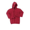 thumbnail image 4 of Port & Company PC90ZH Essential Fleece Full-Zip Hooded Sweatshirt, Red, 3XL, 4 of 5