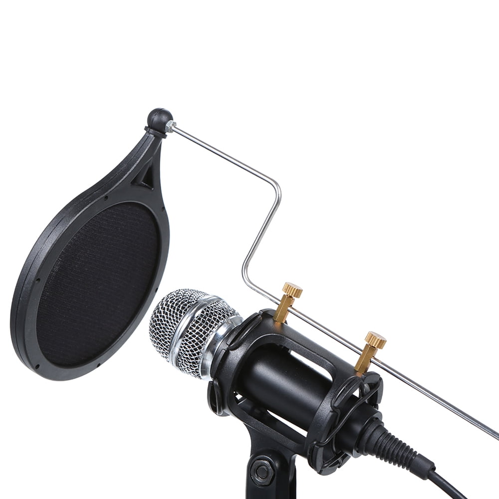 OWSOO Wired Condenser Microphone Audio 3.5mm Studio Mic Vocal Recording KTV Karaoke Mic with Stand for PC Phone