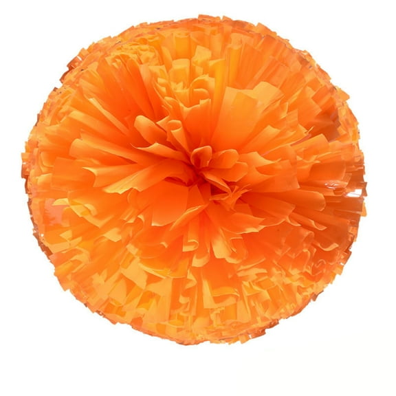2Pc Cheerleading Pom Poms, Transparent Finger Ring With Dense Strands In Orange Color, For Cheerleading Teams, Sports Events, School Activities, Stage Performances