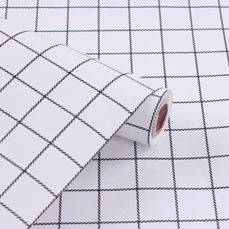 Zhuge wallpaper self-adhesive waterproof and moisture-proof wallpaper solid color grid pattern dormitory background wall home decoration wallpaper (white)