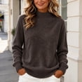 thumbnail image 7 of CBASIHI Womens Sweater Knitted Mock Neck Casual Long Sleeve Fall Sweater for Women Brown XL, 7 of 7