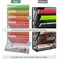 thumbnail image 6 of File Organizer Wall Mounted 4 Tiers Durable Adjustable Metal Vertical Hanging with 4 Pen Slots Stable R-Shaped Bottom 4 Pull-Out Devider to Sort File, Mail, Newspaper,Pen, Suitable for Office, Silver, 6 of 12