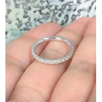 1 CT Round-Cut Moissanite Eternity Wedding Band Ring 14K White Gold Plated