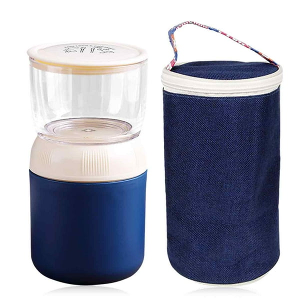 Taza de cereales 2 en 1 para llevar, tarro de comida aislado de acero inoxidable con cuchara y bolsa de almacenamiento, comida fría caliente, yogur, ensalada, desayuno, leche, fruta, 700 ml