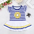 thumbnail image 3 of Little Girls Outfits Clothes Top Shorts Sets Cotton Kid Girl's Clothing Set Kids Girls Daisy Flower Stripe Shirt Top Bow Pant Set Clothing 140 Yellow 7-8 Years, 3 of 7