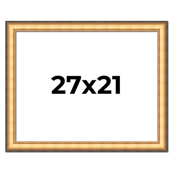 27x21 Frame Gold Plein Aire Solid Wood Picture Frame Width 2 Inches | Interior Frame Depth 0.5