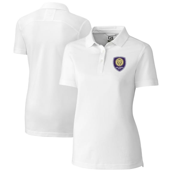 Women's Cutter & Buck White Orlando City SC Advantage Eco Tri-Blend Pique Polo