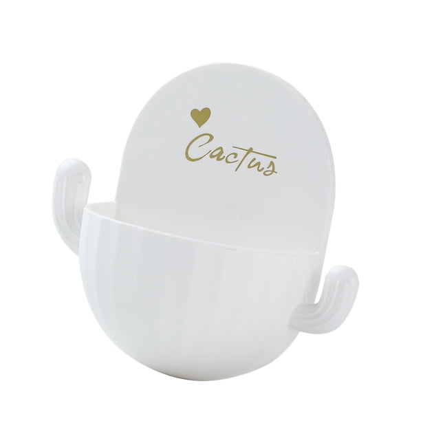 Yuarrent Caja de almacenamiento Organizador de drenaje de plástico Soporte de contenedor de baño montado en la pared con ganchos Contenedor de baño Juegos de accesorios de baño blanco Yuarrent HA003243-04
