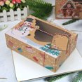 thumbnail image 4 of Cajas de galletas de panadería de Navidad Cajas de dulces de regalo con cinta con ventana Diseño personalizado Cajas autoerigibles de papel Kraft CMYK Sincero Hogar, 4 of 6