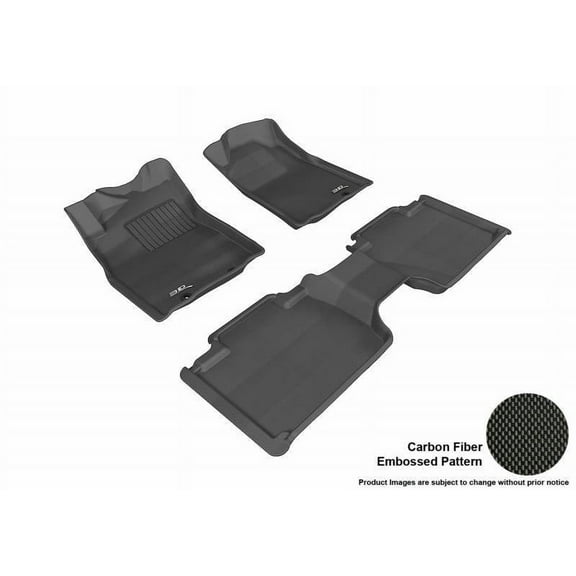 3D MAXpider 2012-2015 Fits Toyota Tacoma Access Cab 1st Row 2nd Row Kagu Carbon Fiber Embossed Pattern Black Floor Mat L1TY09101509
