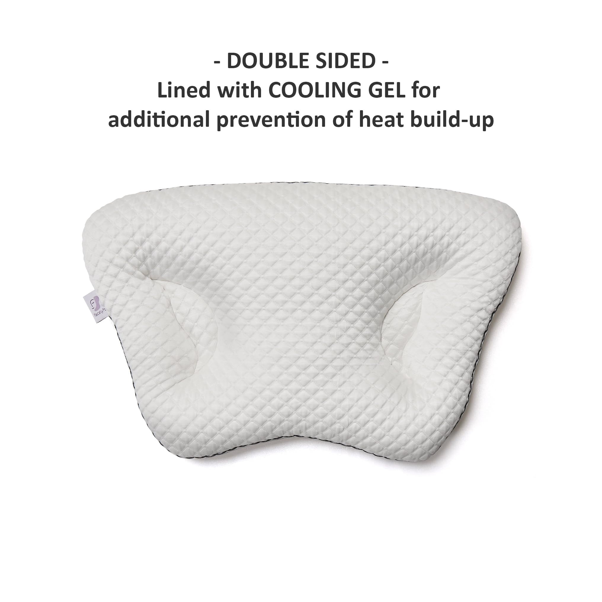 FaceLyft Pillow - Facial Sleep-Wrinkle Prevention Device, Patented Ear-Recess Design, Designed for Side and Stomach Sleepers, Double Sided, Cooling Gel, Tencel? - The New Age Fiber casing