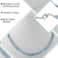 thumbnail image 3 of Enhanced Blue Opal Beaded Necklace And Bracelet Set Blue Opal Jewelry Set 18 Inch Bead Necklace 7.25 Inch Bead Bracelet Rhodium Over Sterling Silver Jewelry Set 100 ctw Christmas Gifts, 3 of 10