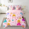thumbnail image 2 of Castle Fairy Black Girl 7pcs Bedding Comforter Set,Princess Castle Queen Bedding Sets Super Cozy,Unicorn Rainbow Queen Sheet Sets,Super Cozy Cartoon Room Decor,Reversible, 2 of 8