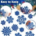 thumbnail image 6 of 36pcs Christmas Light Blue Snowflake Ornaments Plastic Glitter Snow Flakes Ornaments for Winter Christmas Tree Decorations Size Varies Craft Snowflakes, 6 of 10