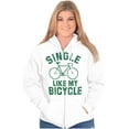 thumbnail image 4 of Single Like My Bicycle Gear Hipster Zip Up Hoodie Men's Women's Brisco Brands S, 4 of 6