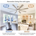 thumbnail image 4 of 62 inch Outdoor Ceiling Fans with Lights and Remote, High CFM 8 Blades Smart Ceiling Fan for Indoor Exterior Patios Porch Bedroom Farmhouse,  Noiseless DC Motor Fan, 4 of 7