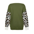 thumbnail image 4 of Gvmfive Women Off The Shoulder Leopard Long Sleeve Stitching Casual Loose Tops, M, 4 of 5
