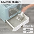 thumbnail image 5 of Vealind Foldable Cat Litter Box with Lid Front Entry & Top Exit XXL Extra Large Space Covered Kitty Litter Boxes Enclosure Toilet (Green), 5 of 7