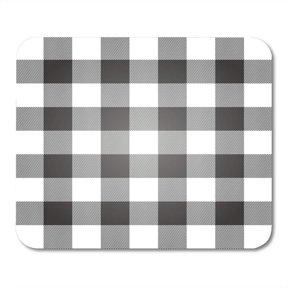 SIDONKU Gray Buffalo Lumberjack Plaid Pattern Check White Flannel Tartan Black Mousepad Mouse Pad Mouse Mat 9x10 inch