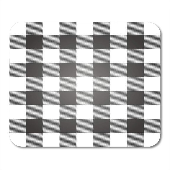 SIDONKU Gray Buffalo Lumberjack Plaid Pattern Check White Flannel Tartan Black Mousepad Mouse Pad Mouse Mat 9x10 inch