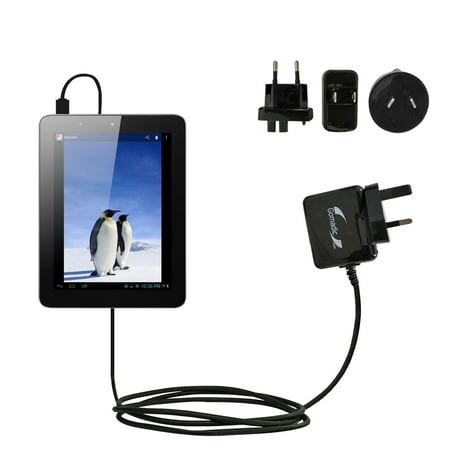 International AC Home Wall Charger suitable for the Nextbook 7 / NX700QC16G - 10W Charge supports wall outlets and voltages worldwide - Uses Gomadic B