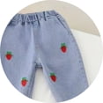 thumbnail image 4 of Pantalons en Denim à Taille Élastique pour Enfants, Pantalons de Jogging d'Été pour Garçons et Filles Unisexes, Bas Droits Rouges, 4 of 4