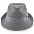 thumbnail image 6 of Walrus  Triumph Grey Wool Felt Trilby Hat 100% Australian Wool Felt, 2" Brim, C-Crown Grosgrain Ribbon Band, Cotton Sweatband - H7004, 6 of 6