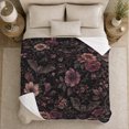 thumbnail image 5 of Botanical Bat and Moth Garden Scene, Warm Flannel Blanket for Sunroom and Reading Nook, Garden Lovers Housewarming Gift, Botanical Home Decor, 5 of 9
