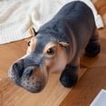 thumbnail image 2 of Realistic Hippo Plush Toy Soft Gray Hippo Stuffed Animal Sensory Comfortable Plush Pillow Toy Gift, 2 of 9