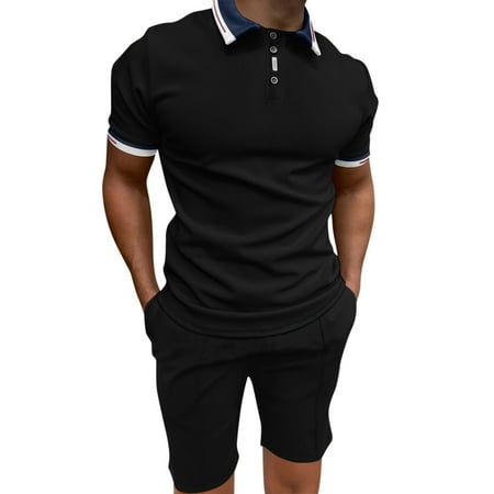 

ketyyh-chn99 Black Scrubs For Men Set Tracksuit Men Casual Outfit Sweatsuits for Men Jogging Suits Sets 2 pcs