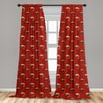 thumbnail image 5 of Ambesonne Nautical Curtains, Cartoon Shrimps Pattern, Pair of 28"x84", Paprika Dark Eggshell and Tan, 5 of 5