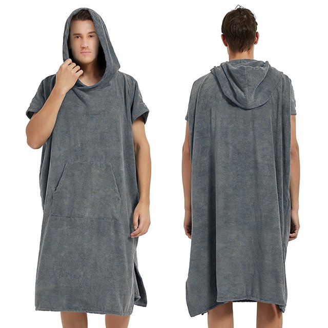 Toalla unisex de color liso para playa, baño y natación, con capucha, para mujer