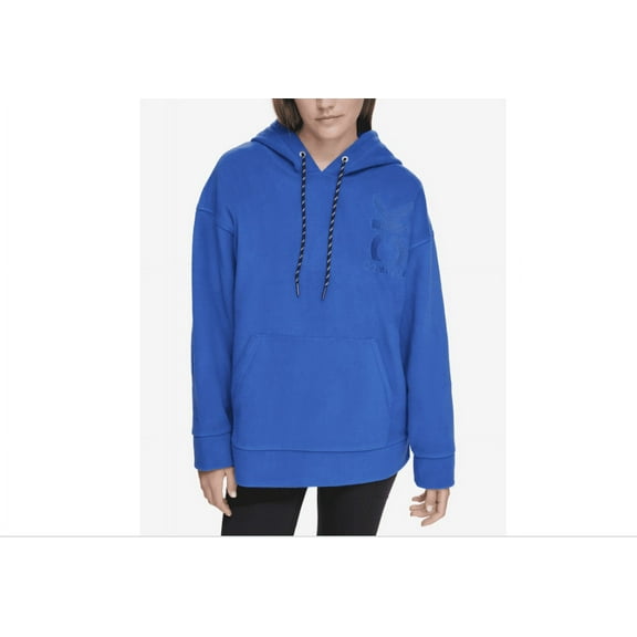 Calvin Klein Performance Women's Embroidered Fleece Hoodie - MAZARINE BLUE