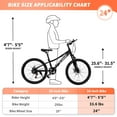 thumbnail image 2 of Akaber 20" Kids Mountain Bike for Kids 6-12, 7 Speeds Drivetrain, Girls Bike with Suspension Fork, Dual-Disc Brake, Anti-Slip Butyl Tires, Black, 2 of 9