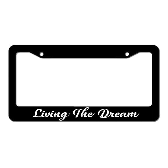 Living The Dream Funny Car Truck JDM Racing Drifting v01 License Plate Frame