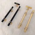 thumbnail image 5 of 2Pcs Aluminum Alloy Black Gold Door Handle Wardrobe Kitchen Cabinet Drawer Solid Handle, 5 of 5