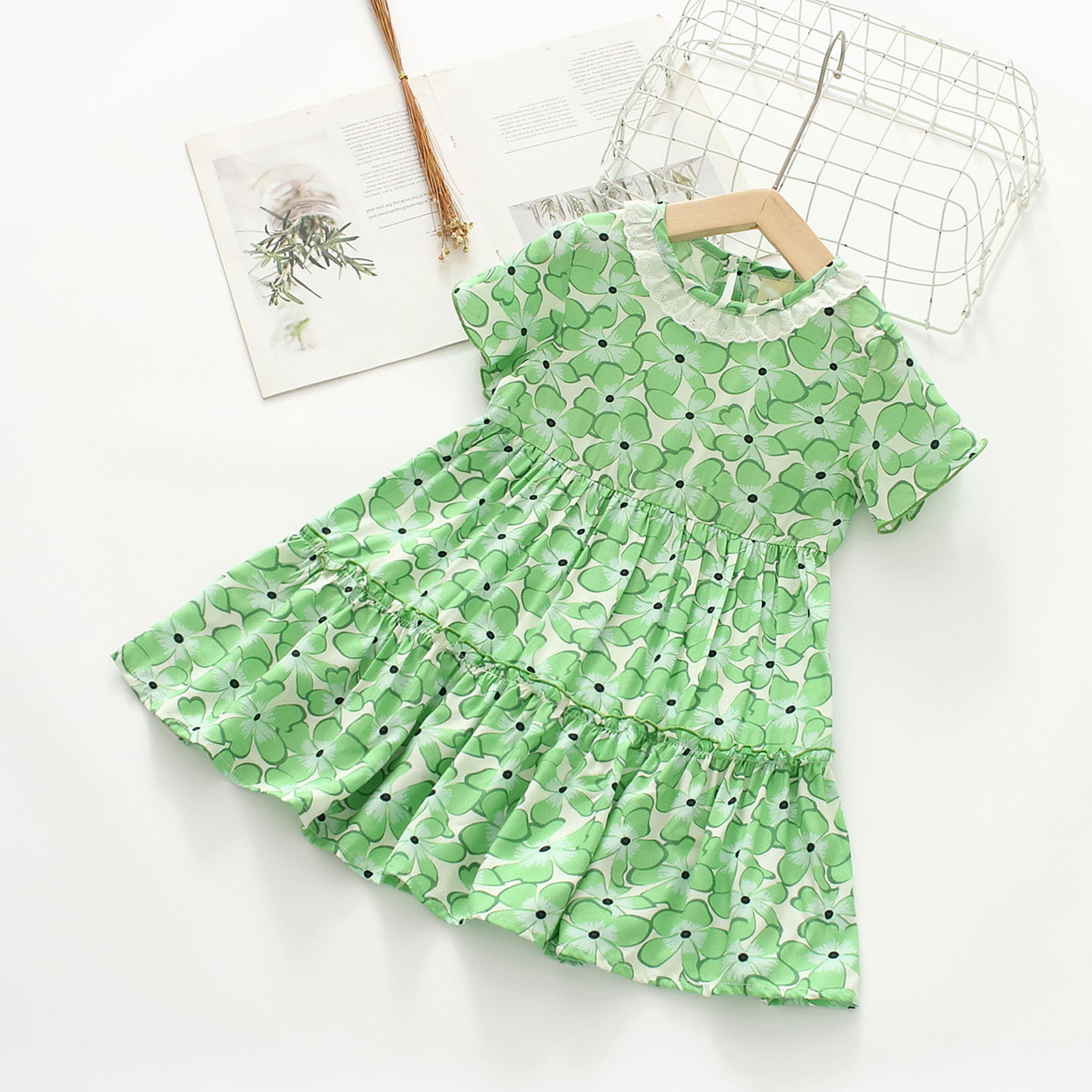 FAKKDUK Girls Play DressToddler Girls Ruffle Short Sleeve Birthday