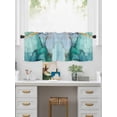 thumbnail image 5 of Valances for Windows Teal Green Rod Pocket Cafe Window Treatments Valance Curtains for Kitchen Bathroom Laundry Basement Windows 56"x16", 5 of 9