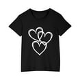 thumbnail image 1 of MeetoTime T-Shirt de Sport en Coton à Manches Courtes pour Enfants, Col Rond, Imprimé Cœur, Confortable pour Garçons et Filles, 1 of 4